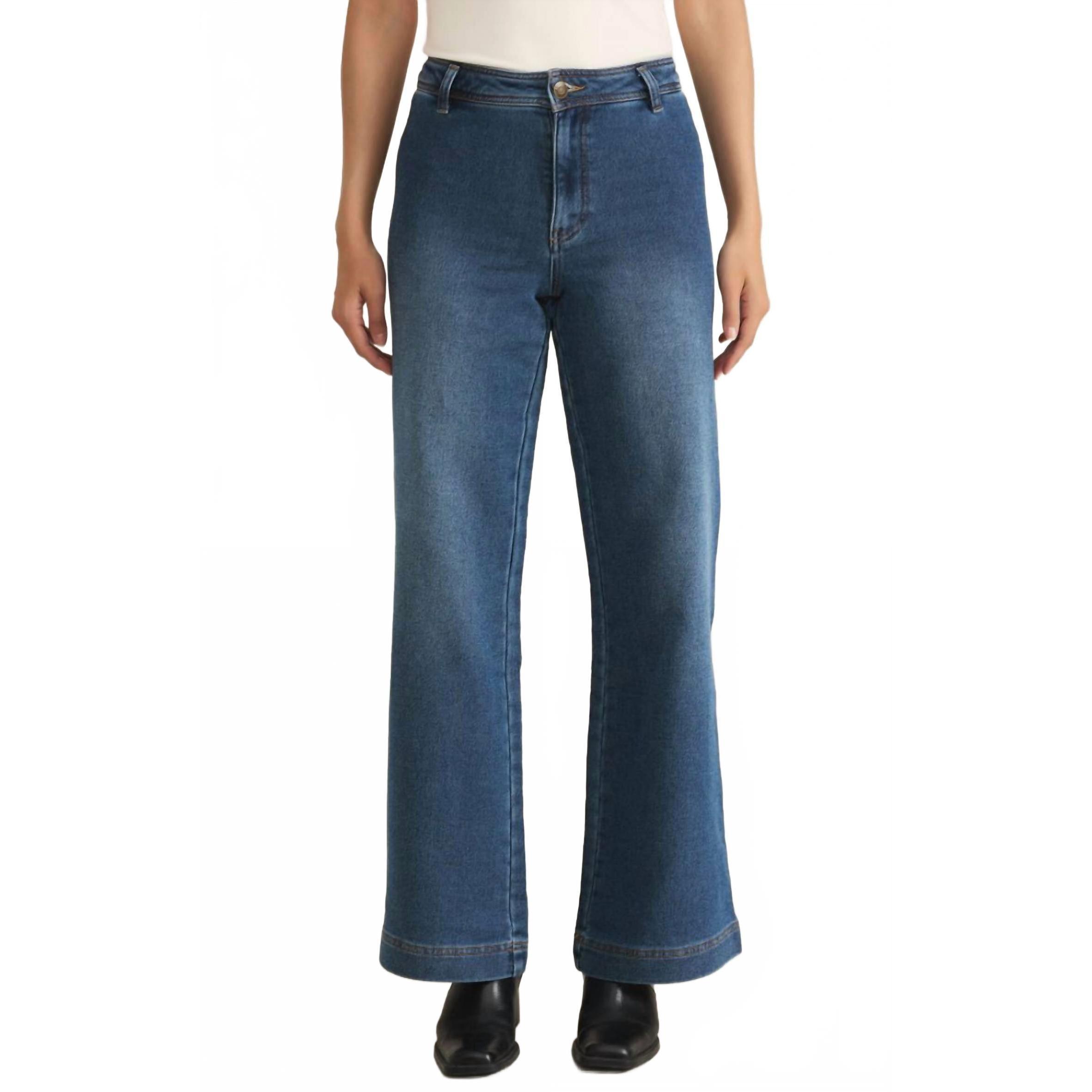 New Z Supply Rilynn Wide Leg Denim Trouser In Vintage Indigo